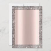 Invitation Élégant Rose de cadre de de série d'argent (Dos)