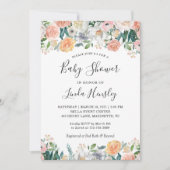 Invitation Élégant Rose de jardin chic Pony Baby shower flor (Devant)