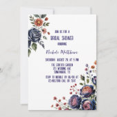 Invitation Elégant Rose de la marine et Fête des mariées cora (Devant)