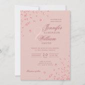 Invitation Elégant Rose de mariage Gold Confetti Blush Rose (Devant)
