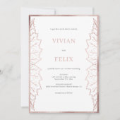 Invitation Élégant Rose de Matt Classic Gold Feuille Mariage (Devant)