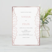 Invitation Élégant Rose de Matt Classic Gold Feuille Mariage (Debout devant)