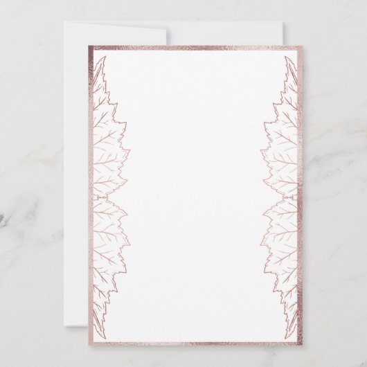 Invitation Élégant Rose de Matt Classic Gold Feuille Mariage (Dos)