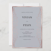 Invitation Élégant Rose de Matt Classic Gold Feuille Mariage (Devant)