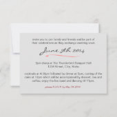 Invitation Élégant Rose de pêche de fond noir blanc Mariage (Dos)