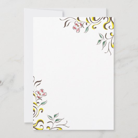 Invitation Elégant Rose de verdure simple Boho Mariage fleuri (Dos)