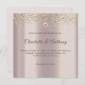 Invitation Élégant Rose  d'étincelle Parties scintillant (Devant / Derrière)