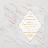 Invitation Élégant Rose Diamant Gold Marble Parti de retraite (Devant / Derrière)
