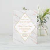 Invitation Élégant Rose Diamant Gold Marble Parti de retraite (Debout devant)