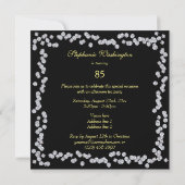 Invitation Elégant Rose & Diamants 85e anniversaire (Dos)