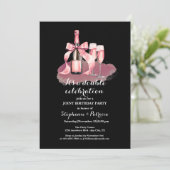 Invitation Élégant rose Double Célébration Anniversaire (Debout devant)