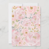 Invitation Elégant rose douce Peony floral + Mariage vert (Dos)