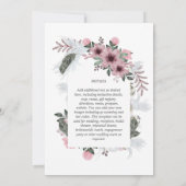 Invitation Élégant Rose Dusty Ampersand Mariage d'arc Floral (Dos)