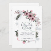 Invitation Élégant Rose Dusty Ampersand Mariage d'arc Floral (Devant / Derrière)