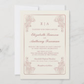 Invitation Elégant Rose Dusty Mariage de croquis d'orchidée b (Devant)