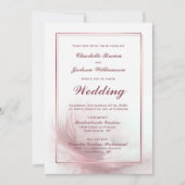 Invitation Élégant Rose Dusty Mariage en plume (Devant)