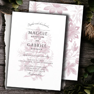 Invitation Élégant Rose Dusty Mariage Floral