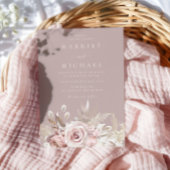 Invitation Elégant Rose Dusty & Mariage Floral Blush