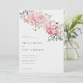 Invitation Élégant Rose Dusty moderne Mariage Floral (Debout devant)