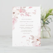 Invitation Elégant Rose Dusty rose Aquarelle Mariage Floral (Debout devant)