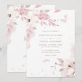 Invitation Elégant Rose Dusty rose Aquarelle Mariage Floral (Devant / Derrière)