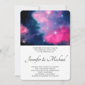 Invitation Élégant rose et bleu Galaxy Etoiles Mariage Abstra (Devant)