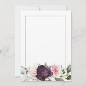 Invitation Elégant rose et bordeaux Floral 75e anniversaire (Dos)