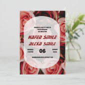 Invitation Elégant rose et design floral et Mariage de  en (Debout devant)