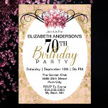 Invitation Elégant rose et or Damask 70e anniversaire<br><div class="desc">Élégant Damas Rose et Or Avec Une Couronne Jolie Rose Faux Invitation Anniversaire Pour Femmes 70e Anniversaire. Il Est Facile De Changer L'Exemple De Texte En Vous Propre En Cliquant Sur Personnaliser. Cliquez Sur Personnaliser/Modifier Avec L'Outil De Conception Pour Modifier Le Type De Police, La Couleur De Police Ou Pour...</div>