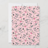 Invitation Elégant rose Fleur d'hiver Aquarelle Noël (Dos)