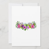 Invitation Élégant Rose fleuri Botanique 20e anniversaire (Dos)