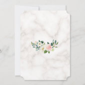 Invitation Élégant rose Fleurs de Crème Noire Mariage en marb (Dos)