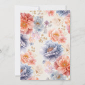 Invitation Élégant rose floral 40e anniversaire (Dos)