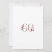 Invitation Élégant rose floral 60e anniversaire (Dos)
