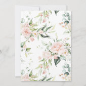 Invitation Elégant rose Floral Aquarelle Or bébé (Dos)