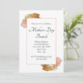Invitation Élégant Rose Floral Fête des Mères Brunch (Debout devant)