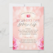 Invitation Elégant rose Floral Fête des Mères Brunch Invitati (Devant)