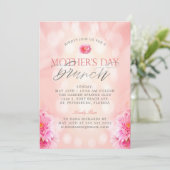 Invitation Elégant rose Floral Fête des Mères Brunch Invitati (Debout devant)