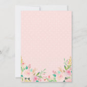 Invitation Élégant rose floral fille Baby shower éléphant (Dos)