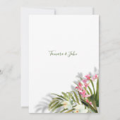 Invitation Elégant rose Floral Palms Ombres Plage Mariage (Dos)
