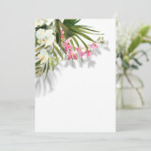 Invitation Elégant rose Floral Palms Ombres Plage Mariage (Debout devant)