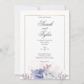 Invitation Élégant Rose floral romantique Mariage aquarelle (Dos)