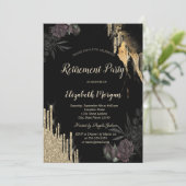 Invitation Élégant Rose foncé Parties scintillant Drives retr (Debout devant)