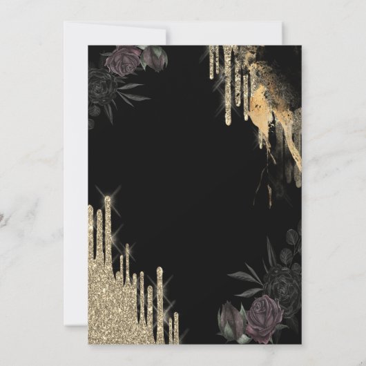 Invitation Élégant Rose foncé Parties scintillant Drives retr (Dos)