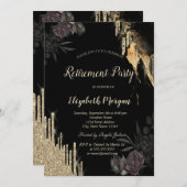 Invitation Élégant Rose foncé Parties scintillant Drives retr (Devant / Derrière)