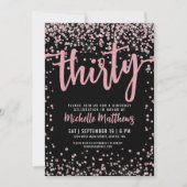 Invitation Elégant Rose Gold 30e anniversaire (Devant)
