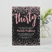 Invitation Elégant Rose Gold 30e anniversaire (Debout devant)