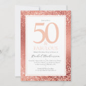 Invitation Elégant Rose Gold 50 et fabuleux 50e anniversaire  (Devant)