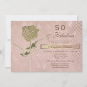 Invitation Elégant Rose Gold 50e anniversaire (Devant)