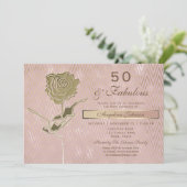 Invitation Elégant Rose Gold 50e anniversaire (Debout devant)